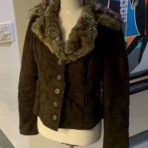 Steve Madden Womens Coat Brown Suede